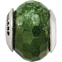 Sterling Silver Reflections Dark Green Quartz Stone Bead view 4