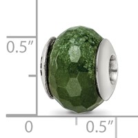 Sterling Silver Reflections Dark Green Quartz Stone Bead view 5