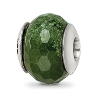 Sterling Silver Reflections Dark Green Quartz Stone Bead view 1