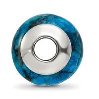 Sterling Silver Reflections Blue Crazy Lace Agate Stone Bead view 2