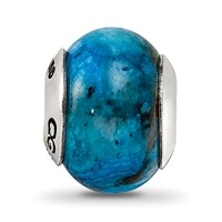 Sterling Silver Reflections Blue Crazy Lace Agate Stone Bead view 3