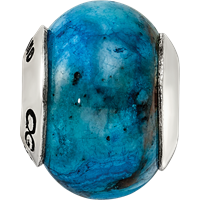 Sterling Silver Reflections Blue Crazy Lace Agate Stone Bead view 4