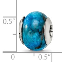 Sterling Silver Reflections Blue Crazy Lace Agate Stone Bead view 5