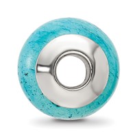 Sterling Silver Reflections Cracked Blue Aventurine Stone Bead view 2