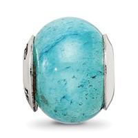 Sterling Silver Reflections Cracked Blue Aventurine Stone Bead view 3