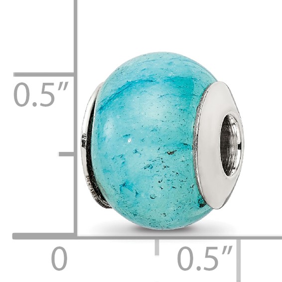 Sterling Silver Reflections Cracked Blue Aventurine Stone Bead