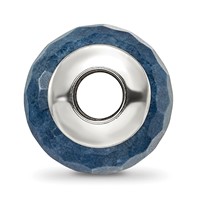 Sterling Silver Reflections Dark Blue Quartz Stone Bead view 2
