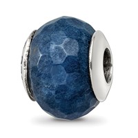 Sterling Silver Reflections Dark Blue Quartz Stone Bead view 1