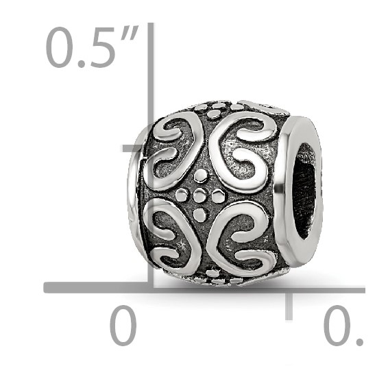 Sterling Silver Reflections Scroll & Dots Bali Bead