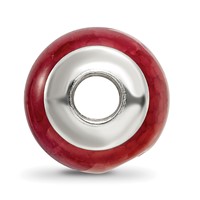 Sterling Silver Reflections Fuschia Cracked Agate Stone Bead view 2