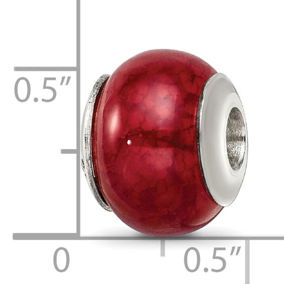Sterling Silver Reflections Fuschia Cracked Agate Stone Bead