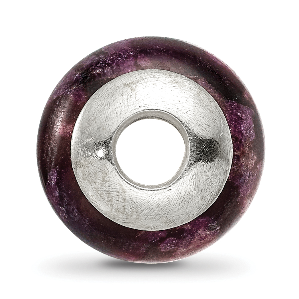 Silver Reflections Purple Magnesite Stone Bead QRS1676