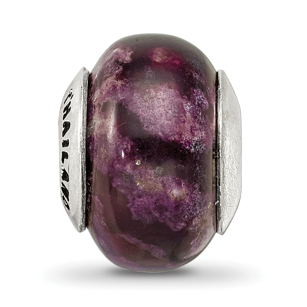 Silver Reflections Purple Magnesite Stone Bead QRS1676
