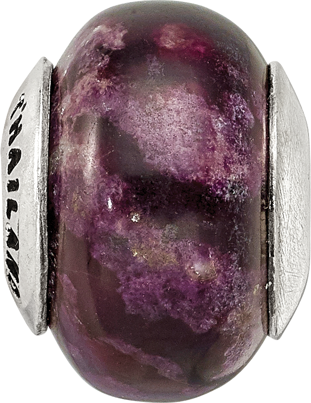 Silver Reflections Purple Magnesite Stone Bead QRS1676