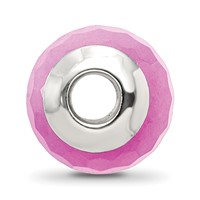 Sterling Silver Reflections Fuschia Quartz Stone Bead view 2