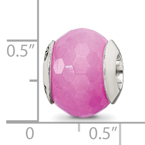 Sterling Silver Reflections Fuschia Quartz Stone Bead