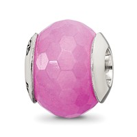 Sterling Silver Reflections Fuschia Quartz Stone Bead view 1