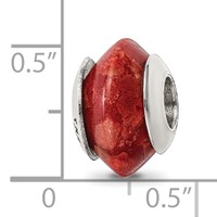 Sterling Silver Reflections Bamboo Coral Stone Bead view 5