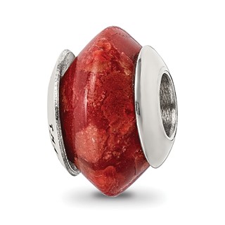Sterling Silver Reflections Bamboo Coral Stone Bead