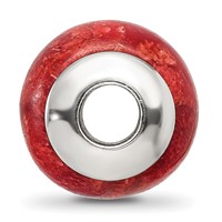 Sterling Silver Reflections Bamboo Coral Stone Bead view 2