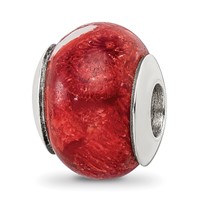Sterling Silver Reflections Bamboo Coral Stone Bead view 1