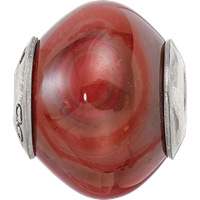 Sterling Silver Reflections Red Brown Agate Stone Bead view 4