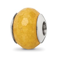 Sterling Silver Reflections Yellow Quartz Stone Bead view 1