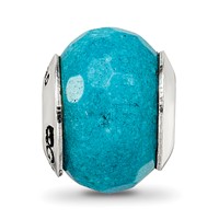 Sterling Silver Reflections Faceted Blue Quartz Stone Bead view 3