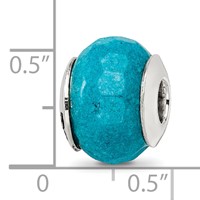 Sterling Silver Reflections Faceted Blue Quartz Stone Bead view 5