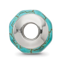 Sterling Silver Reflections Blue Magnesite Stone Bead view 2