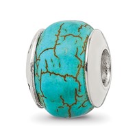 Sterling Silver Reflections Blue Magnesite Stone Bead view 1