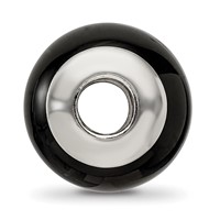 Sterling Silver Reflections Black Agate Stone Bead view 2