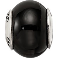 Sterling Silver Reflections Black Agate Stone Bead view 4