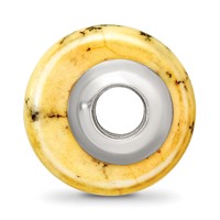 Sterling Silver Reflections Yellow Maganasite Stone Bead view 2