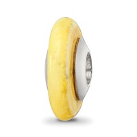 Sterling Silver Reflections Yellow Maganasite Stone Bead view 1
