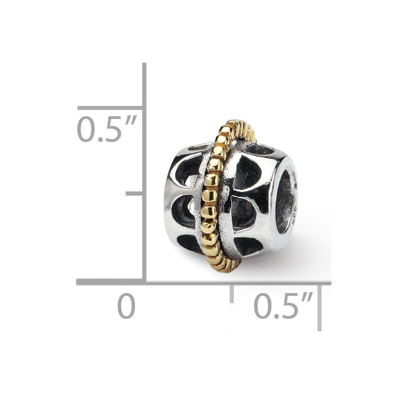 Sterling Silver & 14k Reflections Bali Bead