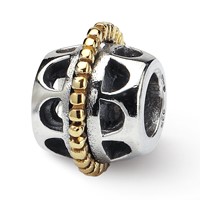 Sterling Silver & 14K Reflections Bali Bead view 1