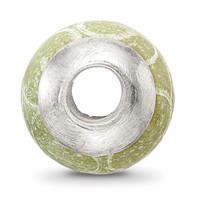 Sterling Silver Reflections Etched Jade Stone Bead view 2