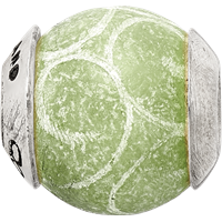 Sterling Silver Reflections Etched Jade Stone Bead view 4