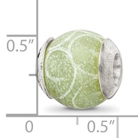 Sterling Silver Reflections Etched Jade Stone Bead view 5