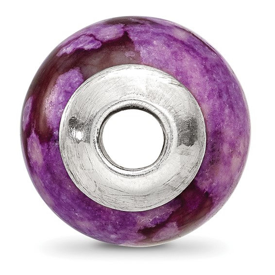 Sterling Silver Reflections Purple Magnesite Stone Bead