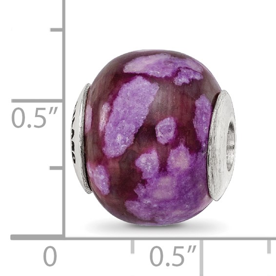 Sterling Silver Reflections Purple Magnesite Stone Bead