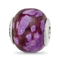 Sterling Silver Reflections Purple Magnesite Stone Bead view 1