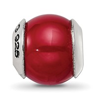 Sterling Silver Reflections Red Quartz Stone Bead view 3