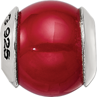 Sterling Silver Reflections Red Quartz Stone Bead view 4