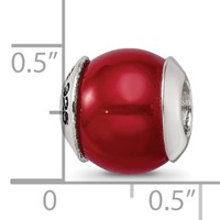 Sterling Silver Reflections Red Quartz Stone Bead view 5
