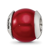 Sterling Silver Reflections Red Quartz Stone Bead view 1