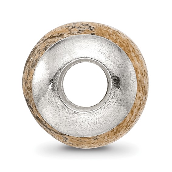 Sterling Silver Reflections Picture Jasper Stone Bead