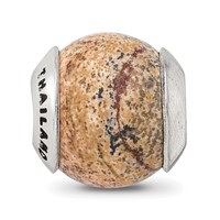 Sterling Silver Reflections Picture Jasper Stone Bead view 3