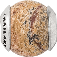 Sterling Silver Reflections Picture Jasper Stone Bead view 4